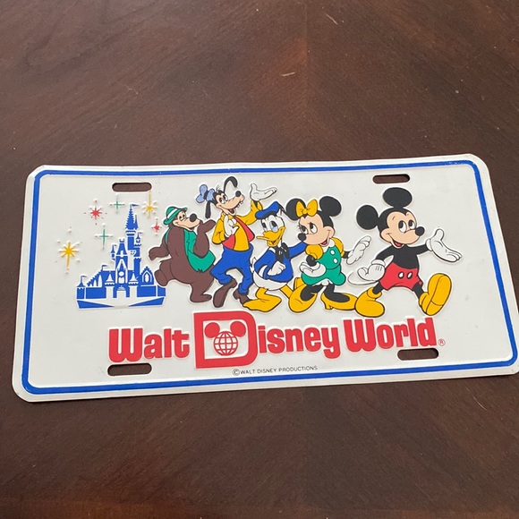 Disney Other - Walt Disney World Productions License Plate Rare Vintage Minnie Mickey Donald